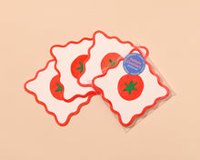 Load image into Gallery viewer, Letterpress Reusable Vellum Coasters—Crudité: Tomato Summer
