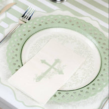 Load image into Gallery viewer, Sage Basketweave Dinner Paper Plates
