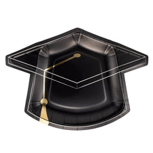 Load image into Gallery viewer, Black Grad Cap Shaped Plate
