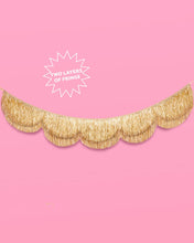 Load image into Gallery viewer, Gold Scallop Fringe Banner | Gold party garland, wedding
