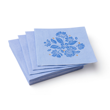 Load image into Gallery viewer, BELLE BLUE ELEGANT FLORAL COCKTAIL NAPKINS
