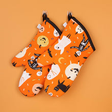 Load image into Gallery viewer, Boo Crew Halloween Oven Mitts Set of 2
