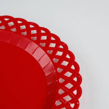 Load image into Gallery viewer, Red Basketweave Dinner Paper Plates
