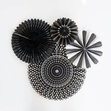 Load image into Gallery viewer, Black and White Party Fan Set
