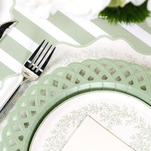Load image into Gallery viewer, Sage Basketweave Dinner Paper Plates
