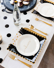 Load image into Gallery viewer, Cream with Black Dots Paper Table Runner
