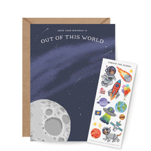 Load image into Gallery viewer, Sticker Scene Card - Outer Space Birthday
