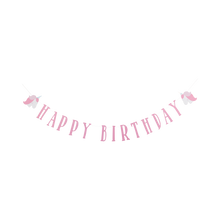 Load image into Gallery viewer, Pink Unicorn Happy Birthday Banner
