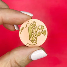 Load image into Gallery viewer, F*ck Trump Wooden Pins: Sun
