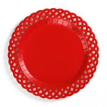 Load image into Gallery viewer, Red Basketweave Dinner Paper Plates
