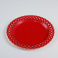 Load image into Gallery viewer, Red Basketweave Dinner Paper Plates
