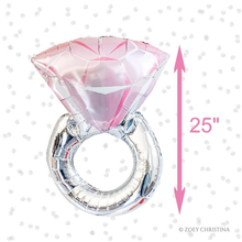 Load image into Gallery viewer, Pink Engagement Ring Foil Balloon
