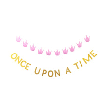 Load image into Gallery viewer, PLPRN01 - Princess Once Upon a Time Felt and Glitter Banner Set
