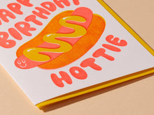 Load image into Gallery viewer, Letterpress Birthday Card—Hottie Bday (Hot Dog, Summer)
