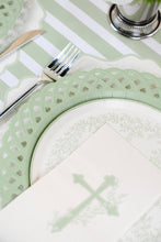 Load image into Gallery viewer, Sage Basketweave Dinner Paper Plates
