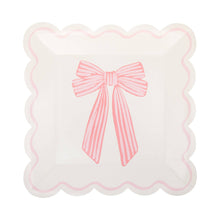 Load image into Gallery viewer, PLPL1828 - Large Pink Bows Paper Plate Set
