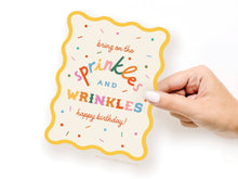 Load image into Gallery viewer, Sprinkles and Wrinkles Wavy Die Cut Notecard
