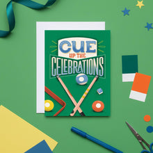 Load image into Gallery viewer, Cue Up the Celebrations Card – Billiards Birthday
