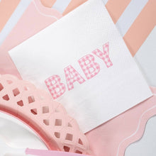 Load image into Gallery viewer, Pink Precious Baby Plaid Cocktail Napkins
