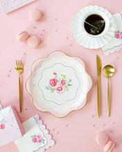Load image into Gallery viewer, Tea Party Scalloped Round Paper Plate
