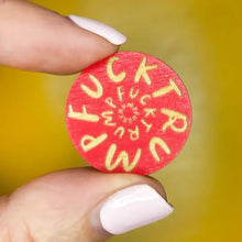 Load image into Gallery viewer, F*ck Trump Wooden Pins: Sun
