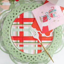 Load image into Gallery viewer, Sage Basketweave Dinner Paper Plates

