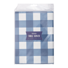 Load image into Gallery viewer, Blue Gingham Paper Table Cover
