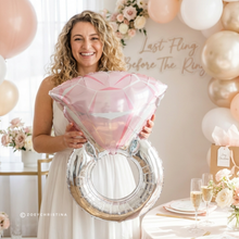 Load image into Gallery viewer, Pink Engagement Ring Foil Balloon
