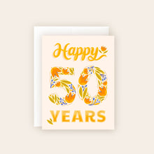 Load image into Gallery viewer, Happy 50 Years Card – Bold Floral Milestone

