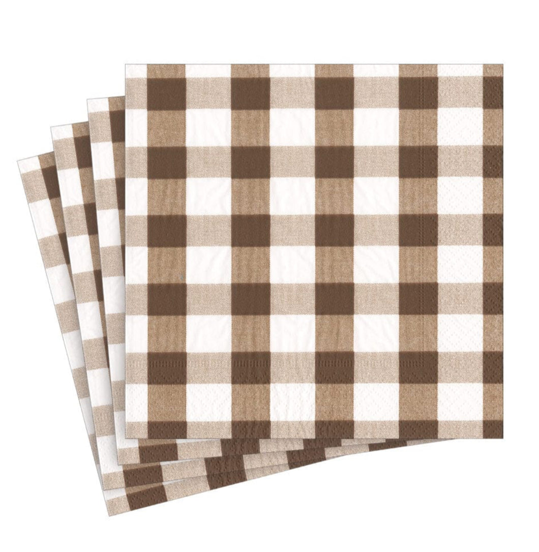 Gingham Chocolate Brown- Napkin Luncheon