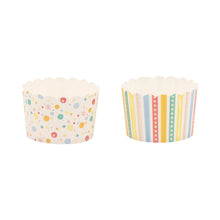 Load image into Gallery viewer, PLJC2033 - JUMBO Foiled Primary Watercolor Dots/Stripes Baking Cup
