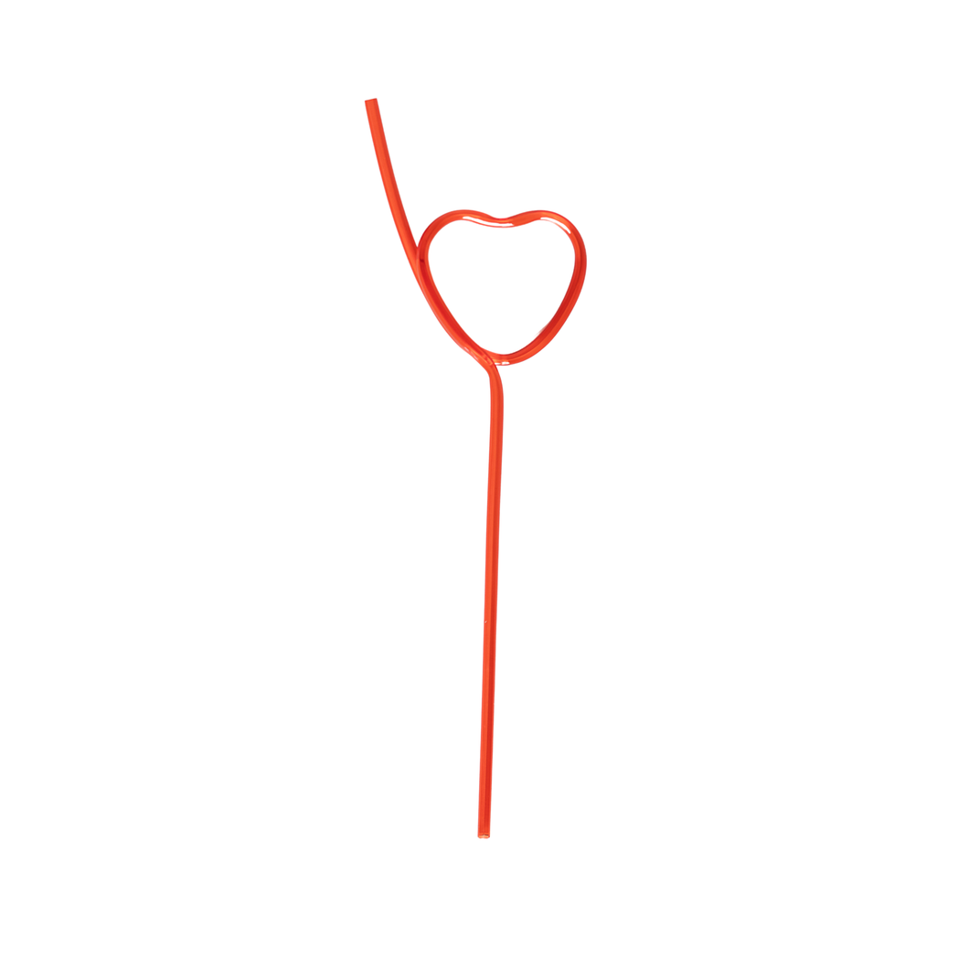 RED HEART VALENTINE'S DAY PARTY STRAWS