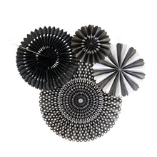 Load image into Gallery viewer, Black and White Party Fan Set
