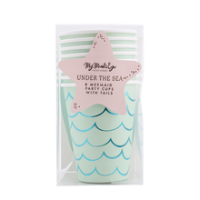 Load image into Gallery viewer, SEA1011 - Mermaid Tail Paper Party Cups - 12 oz
