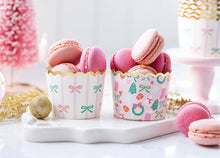 Load image into Gallery viewer, PLCC1871 - Gold Foil Bows/Icons on Pink 5 oz Baking Cups

