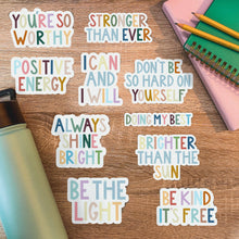 Load image into Gallery viewer, Be Kind, It's Free Positivity Lettering Sticker
