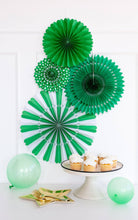 Load image into Gallery viewer, Green and White Party Fan Set
