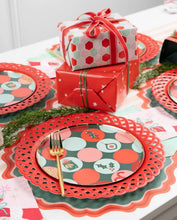 Load image into Gallery viewer, Red Basketweave Dinner Paper Plates
