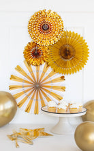 Load image into Gallery viewer, Gold and White Party Fan Set
