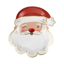 Load image into Gallery viewer, Santa Face Shaped Paper Plate
