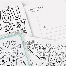 Load image into Gallery viewer, Color-In Postcard Kit - Kids Thank You
