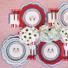 Load image into Gallery viewer, Red Basketweave Dinner Paper Plates
