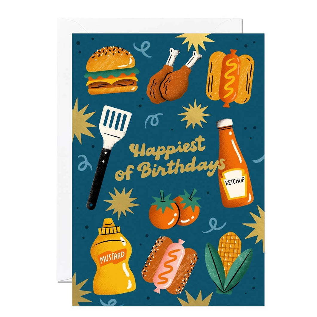 BBQ Birthday Greeting Card | Birthday Cards for Men | Food