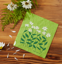 Load image into Gallery viewer, Daisies on Green Swedish Dishcloth
