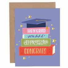 Load image into Gallery viewer, Grad Book Stack Graduation Greeting Card
