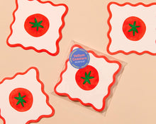 Load image into Gallery viewer, Letterpress Reusable Vellum Coasters—Crudité: Tomato Summer

