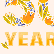 Load image into Gallery viewer, Happy 50 Years Card – Bold Floral Milestone
