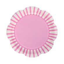 Load image into Gallery viewer, Fuchsia Striped Scallops 9" Plate
