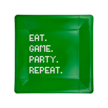 Load image into Gallery viewer, Eat Game Party Square Paper Plate
