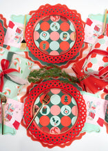 Load image into Gallery viewer, Red Basketweave Dinner Paper Plates
